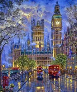 British London Night Cities paint by numbers