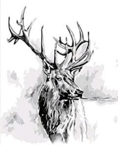 Deer Monochrome Paint By Numbers