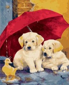 Dogs-Umbrella Paint By Numbers