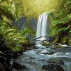 Peaceful Waterfall Paint By Numbers