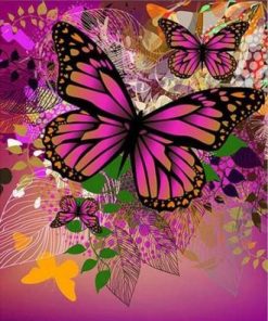Pink Butterfly Paint By Numbers