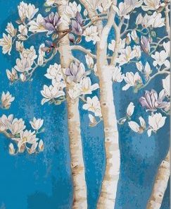 White Flower Tree Paint By Numbers