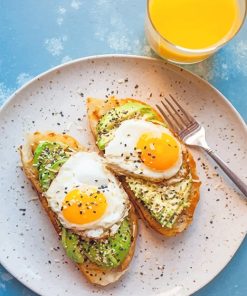 Eggs And Avocado Toast Breakfast Paint By Numbers