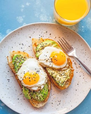 Eggs And Avocado Toast Breakfast Paint By Numbers