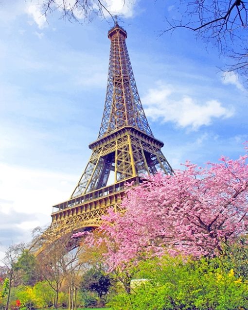 Eiffel Tower In Spring Paint By Numbers