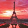 Eiffel Tower Sunset Paint By Numbers