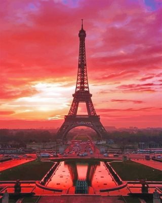 Eiffel Tower Sunset Paint By Numbers