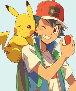 Pikachu And Ash Friendship Paint By Numbers