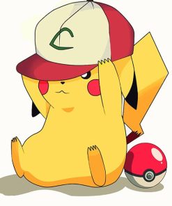 Pikachu Wearing Hat Paint By Numbers