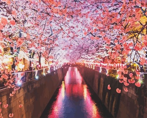 Sakura Cherry Blossom Paint By Numbers