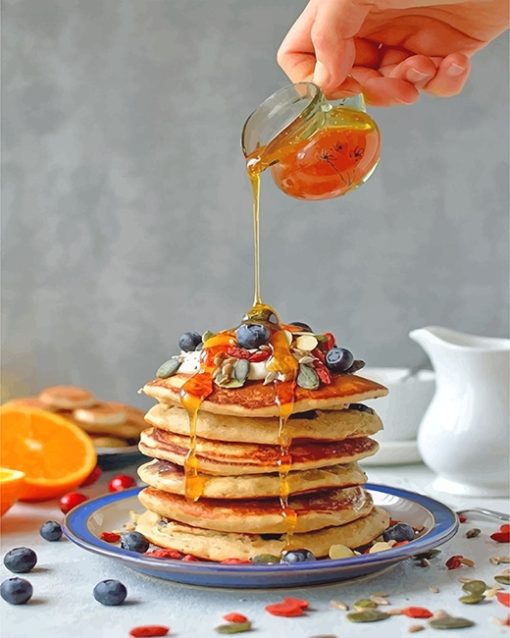Sweet Pancake With Honey Paint By Numbers