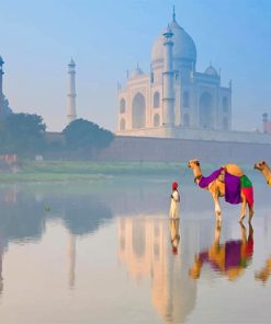 Taj Mahal India Landscape Paint By Numbers