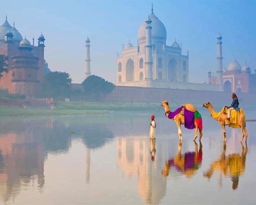Taj Mahal India Landscape Paint By Numbers