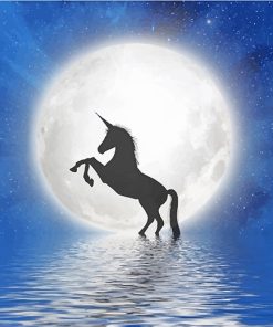 Unicorn Moon Silhouette Paint By Numbers