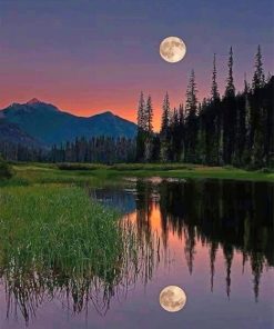 Beautiful Moon Reflect Paint By Numbers