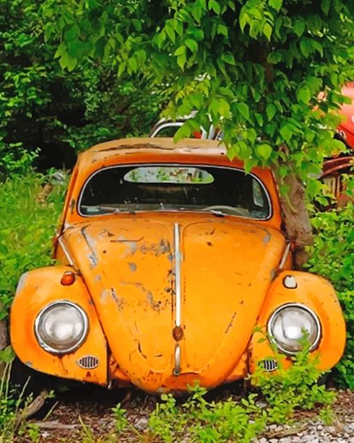 Orange Old Car Paint By Numbers