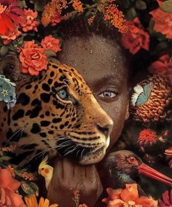 African Woman Tiger Paint By Numbers