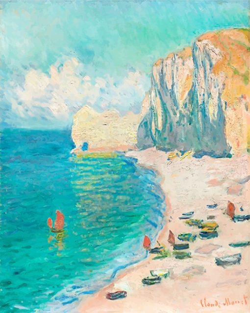 Claude Monet The Beach And The Falaise Paint By Numbers