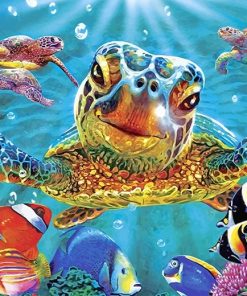 Colorful Milton Turtle Paint By Numbers
