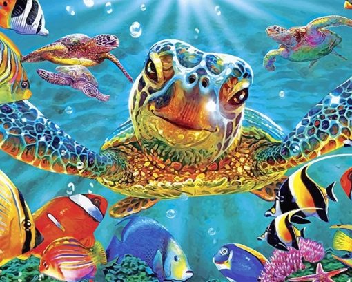 Colorful Milton Turtle Paint By Numbers