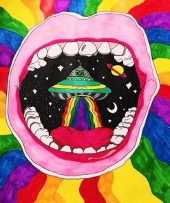Colorful Trippy Alien Paint By Numbers