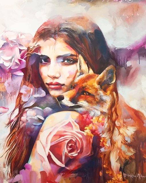 Colorful Fox Woman Paint By Numbers