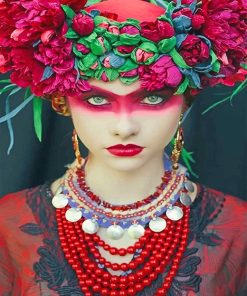 Queen Of Red Wreath Chaplet Flower Crown Paint By Numbers