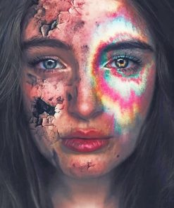 Sad Colorful Girl Paint By Numbers