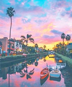 Venice Canals Walkaway Los Angeles California Paint By Numbers