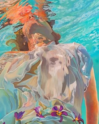 Woman Swimming In The Water Paint By Numbers