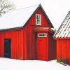 Beautiful Barn Snow Paint By Numbers
