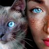 Eyes Girl And Cat Paint By Numbers