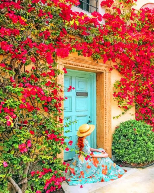 Woman In Straw Hat Paint by numbers