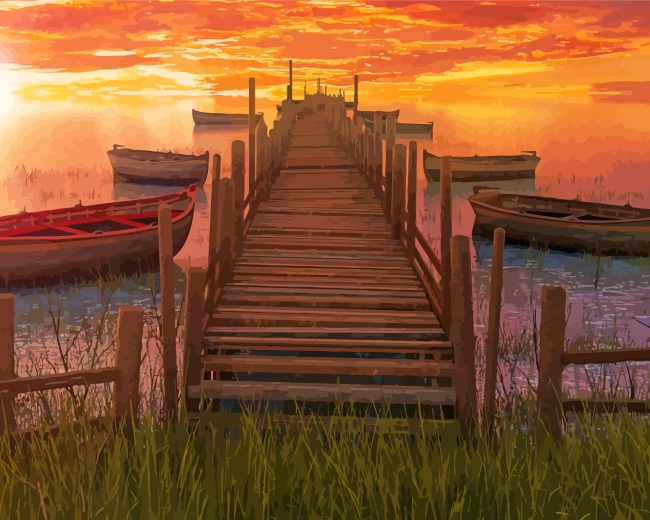 Sunset Dock Paint By Numbers - My Paint By Numbers