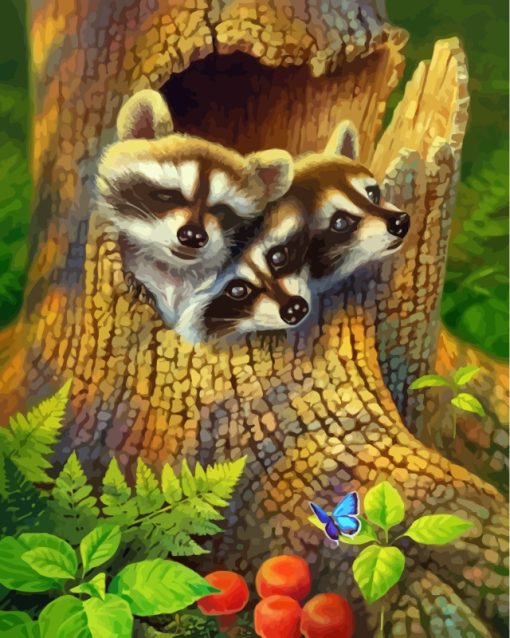 cute-raccoons-paint-by-numbers