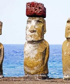 Close Up Moai Statues Easter Island Paint By Numbers