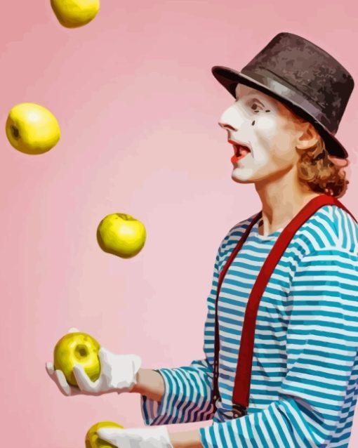 Clown Juggling With Apples Paint By Numbers