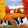 Cows Fall Scene Paint By Numbers