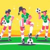 Girls Soccer Art Illustration Paint By Numbers