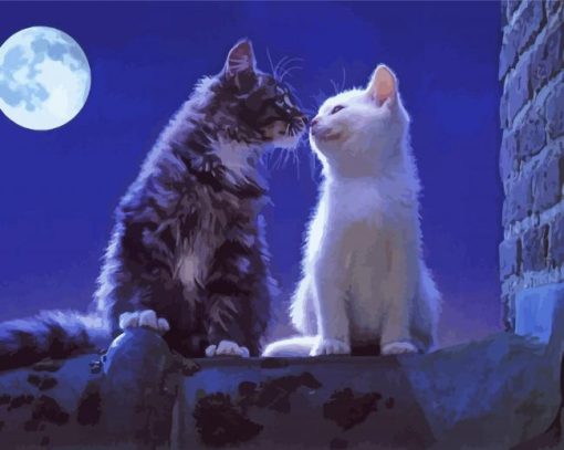 Moonlight Cats Love Paint By Numbers