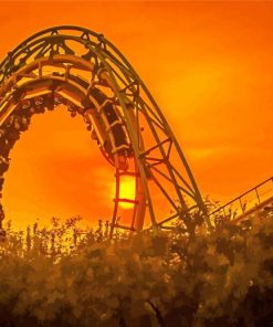 Roller Coaster At Night Paint By Numbers