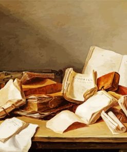 Still Life With Books And A Violin Paint By Numbers
