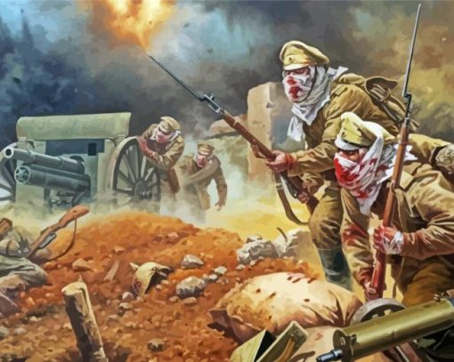 Wold War 2 Battle Scene Paint By Numbers