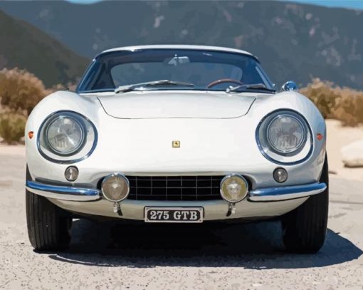 1966 White Ferrari Paint By Numbers