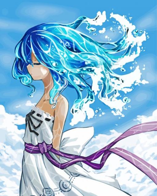 Anime Girl Water Hair Paint By Numbers
