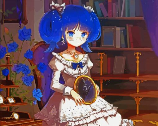Anime Girl With Dress And Clock Paint By Number