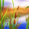 Cattail Plants Art Paint By Numbers