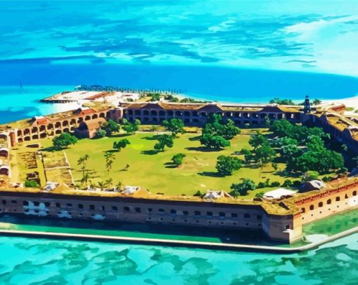 Fort Jefferson Fortress Florida Paint By Numbers