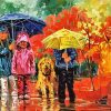 Little Kids Under Rain Paint By Numbers