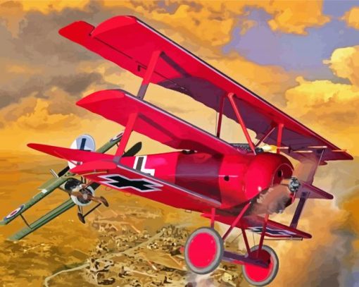 Red Fokker Paint By Numbers